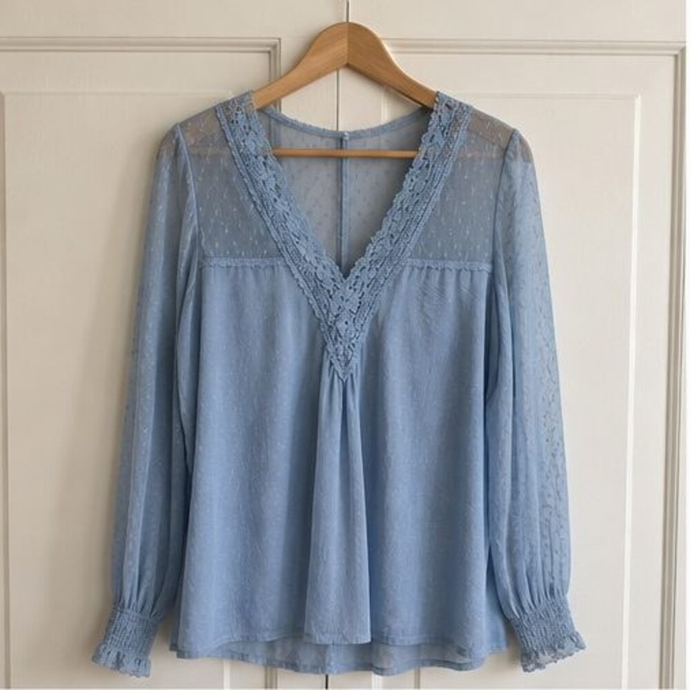Blue Puff Sleeve Top